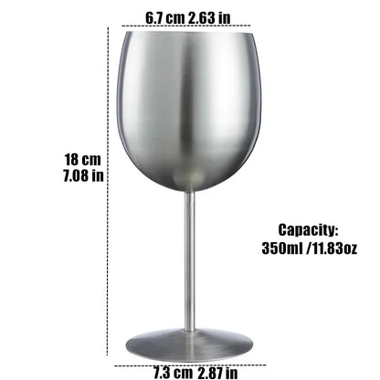 Stainless Steel Wine Glases Matte Polished Vodka Cup Juice Liquor Champagne Goblet 350ml Tumbler Party Wedding Mini Drinkware