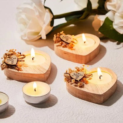 Wood Candle Holder Rustic Tealight Stand For Wedding Centerpieces