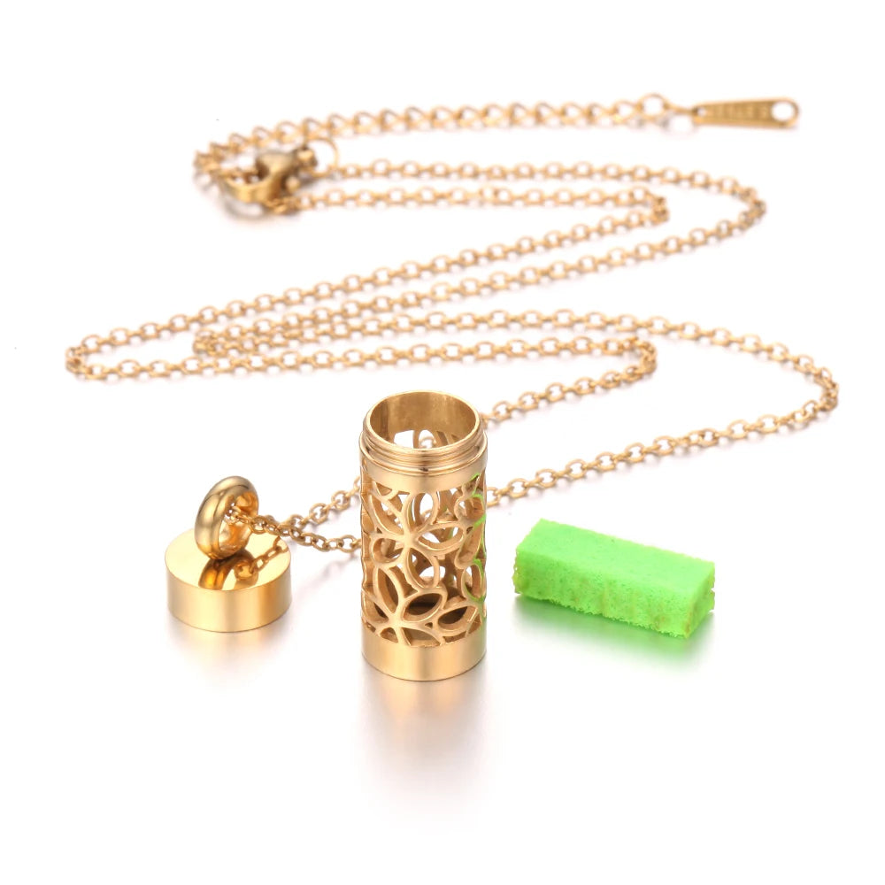 Women’s Stainless Steel Aromatherapy Diffuser Necklace For Essential Oils