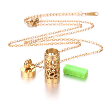 Women’s Stainless Steel Aromatherapy Diffuser Necklace For Essential Oils