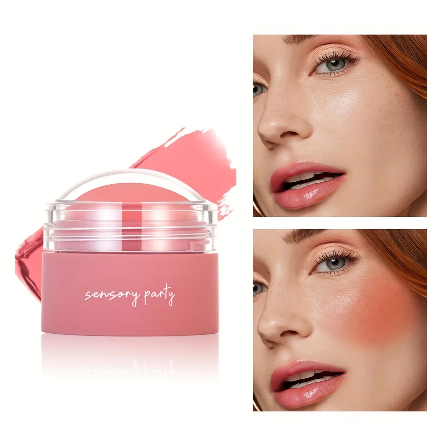Waterproof Cream Blush Palette with Six Shades for All Skin Tones