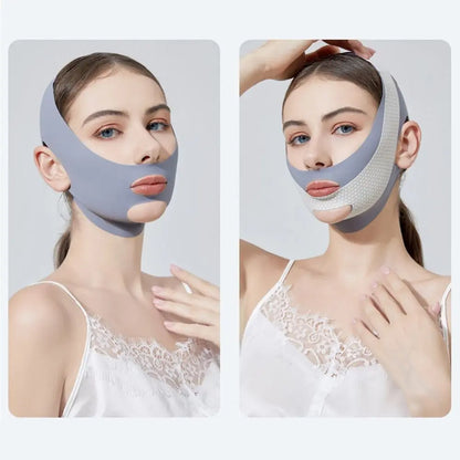 Breathable Elastic Sleep Mask With Adjustable Fit And V Line Shaping For Jawline Lifting And Tightening