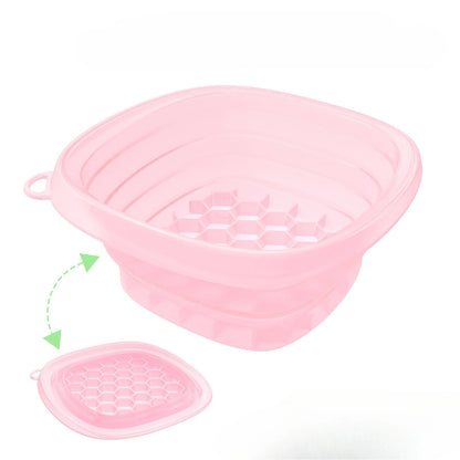 Foldable Face Ice Bath Bowl - Portable Silicone Facial Plunge Basin for Home Skincare