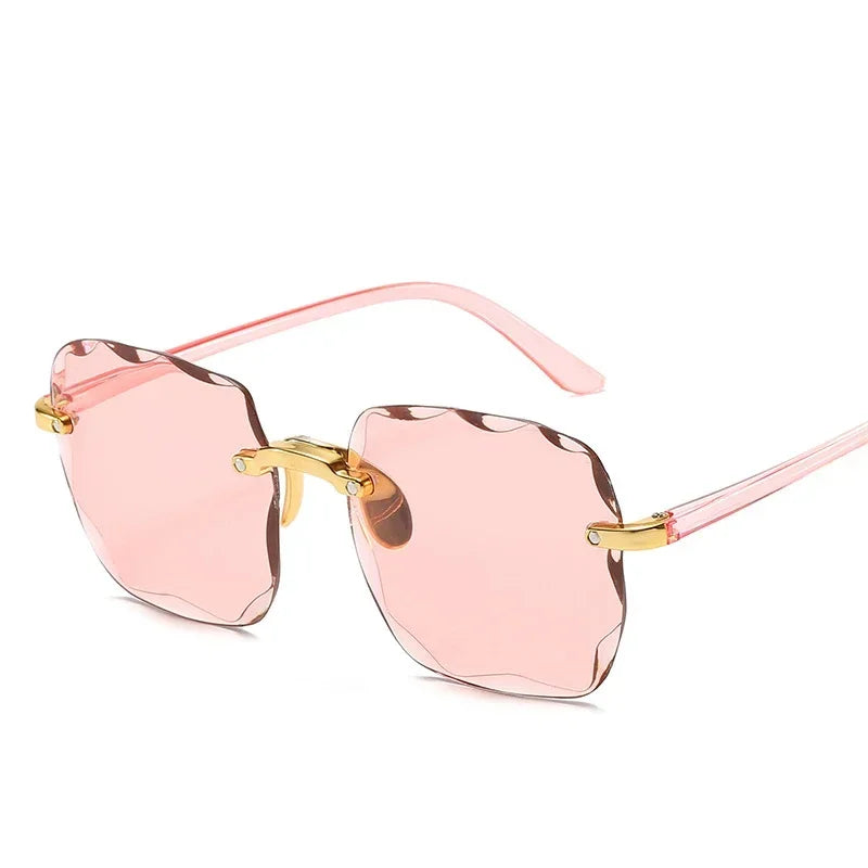 Rimless Sunglasses Unisex Square UV400 Protection All Day Comfort