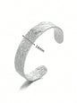 Adjustable Cuff Bracelet Textured Surface Gold Tone for Men and Women Everyday Wear