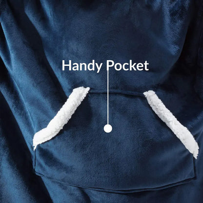 Unisex Microfiber Wearable Blanket Hoodie With Oversized Hooded Soft Texture Warm