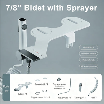 Bidet toilet attachment with sprayer