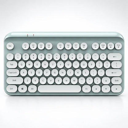 Retro wireless keyboard with round keycaps