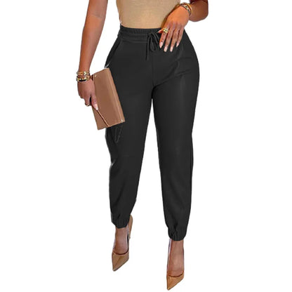 Sculpted PU Leather Pants With High Waist And Relaxed Harem Fit For Versatile Office To Evening Wear