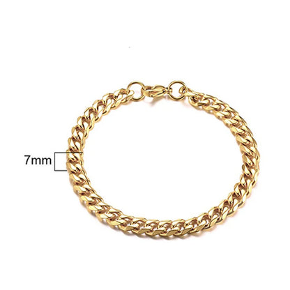 Stainless steel Cuban link chain bracelet