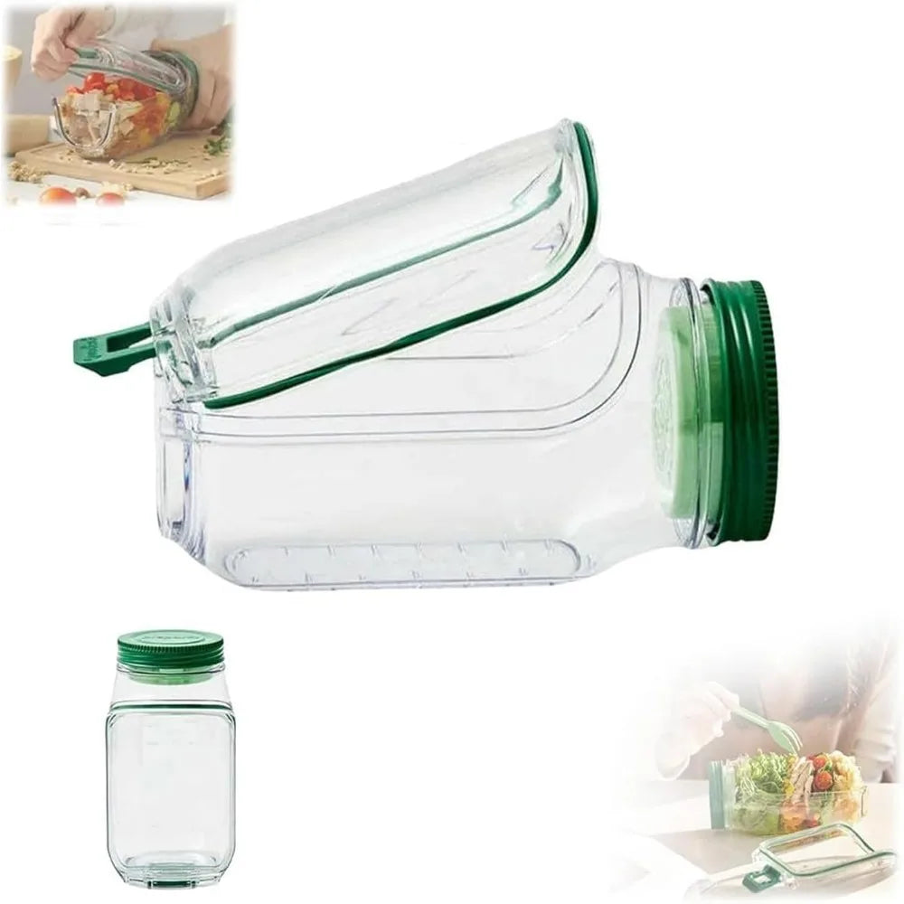 Fresh Vertical Salad Container with Side Openings for Mess Free Access
