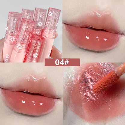 Hydrating Lip Gloss Long Lasting Translucent Red Brown Tint