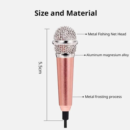 Portable Mini Microphone 3.5mm Stereo Studio Mic KTV Karaoke For Smart Phone Laptop PC Desktop Handheld Audio Microphone