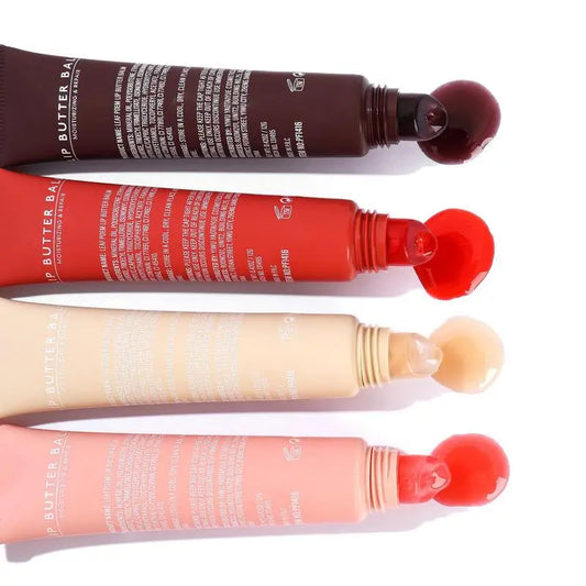 Crystal Lip Butter Balm - Moisturizing Jelly Oil Lipgloss with Brown Sugar Cherry Pink Tints