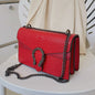 Retro Crossbody Bag with Snake Pattern Square Silhouette for Women