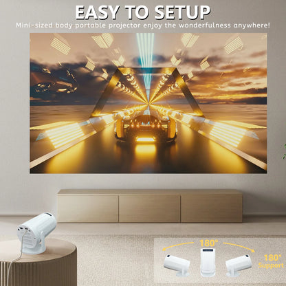 Mini HD Portable Projector 1280x720P - High Brightness 2.4G WiFi Home Theater