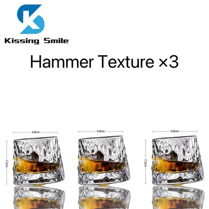 Creative Whiskey Glasses Durable Spinning Glassware Cocktails Wine Brandy Cup Water Juice Tea Mug Party Drinking Glass Tumbler