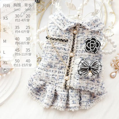 Winter Cotton Dog Dress Princess Style Soft Fit For Puppies