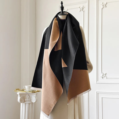 Luxury Thick Blanket Shawl - Winter Warm Print Imitation Cashmere Scarf Wrap Pashmina