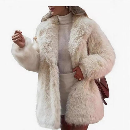 Women's winter coat with a soft faux-fur collar