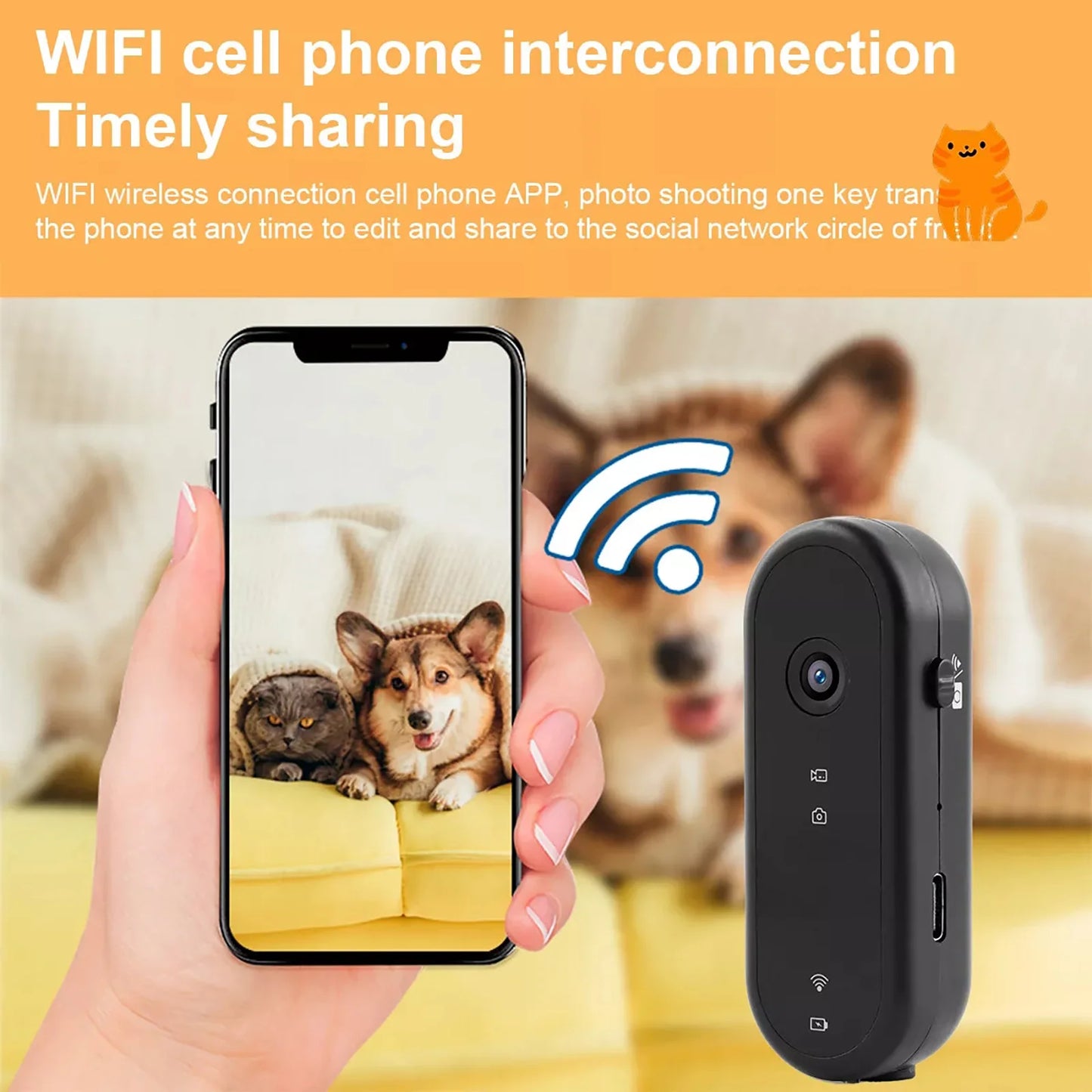 2-in-1 Pet Camera Collar - The ultimate fusion of pet POV and home security. Wireless Pet Dog Cat Collar Camera 120 Degree Wide Angle Pet Sports Action Camera Monitor For Video Records Indoor Outdoor 32GB