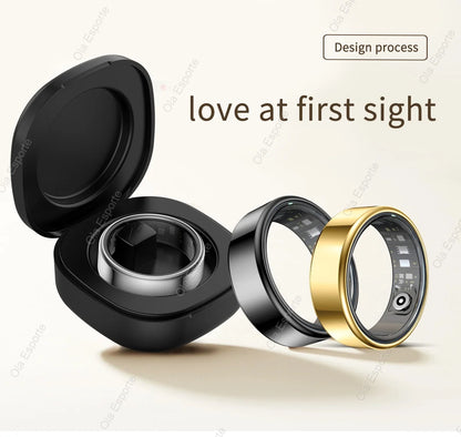 Smart Ring 2026 – Health Tracker, Fitness & Sleep Monitor, Smart Notifications, Stylish Wearable for Women & Men! Charging case for iOS and Android
