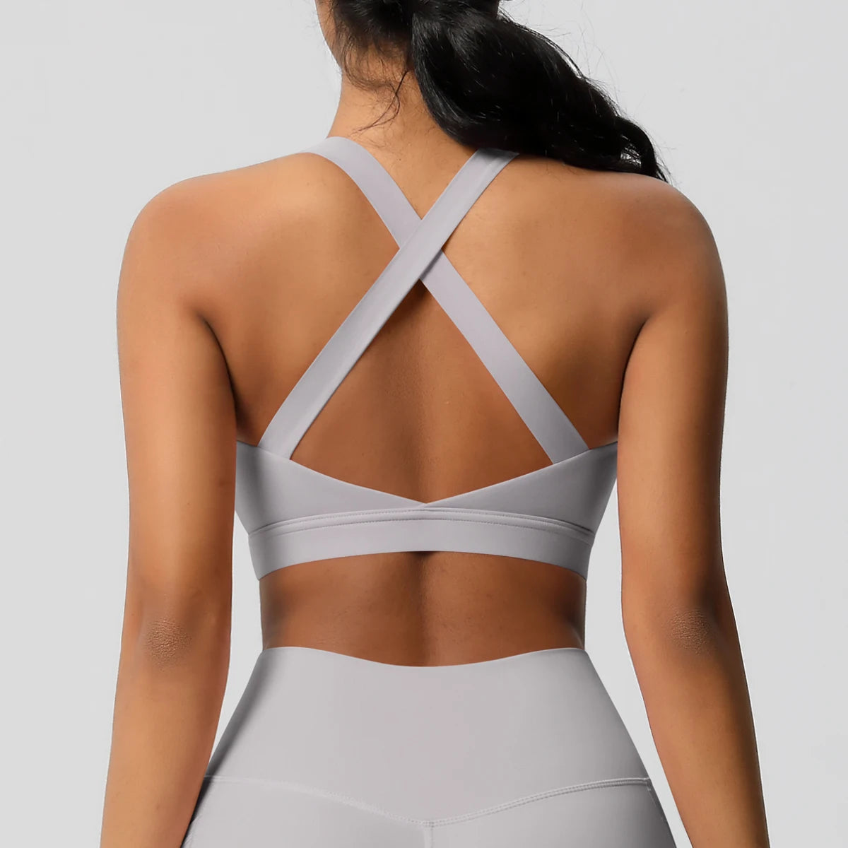 Women’s Yoga Bra Crop Top Nylon Elastane Supportive Sling Back