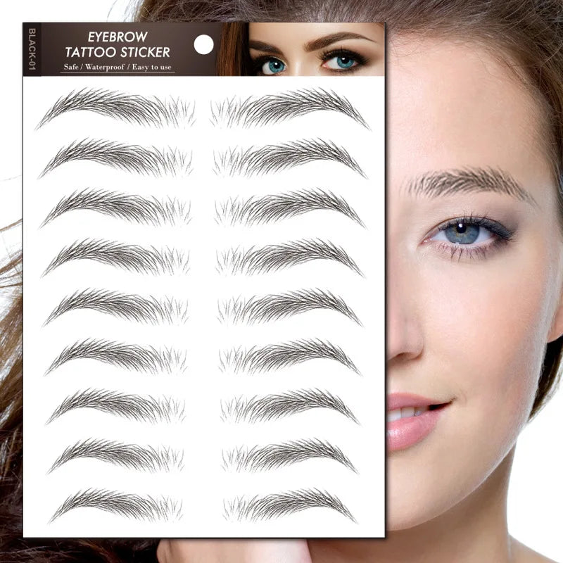 Women’s 6D Eyebrow Tattoos Stickers Waterproof Long Lasting Hair Like Brows