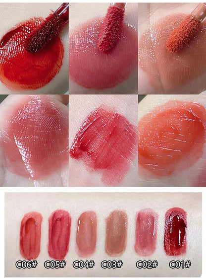 Hydrating Lip Gloss Long Lasting Translucent Red Brown Tint