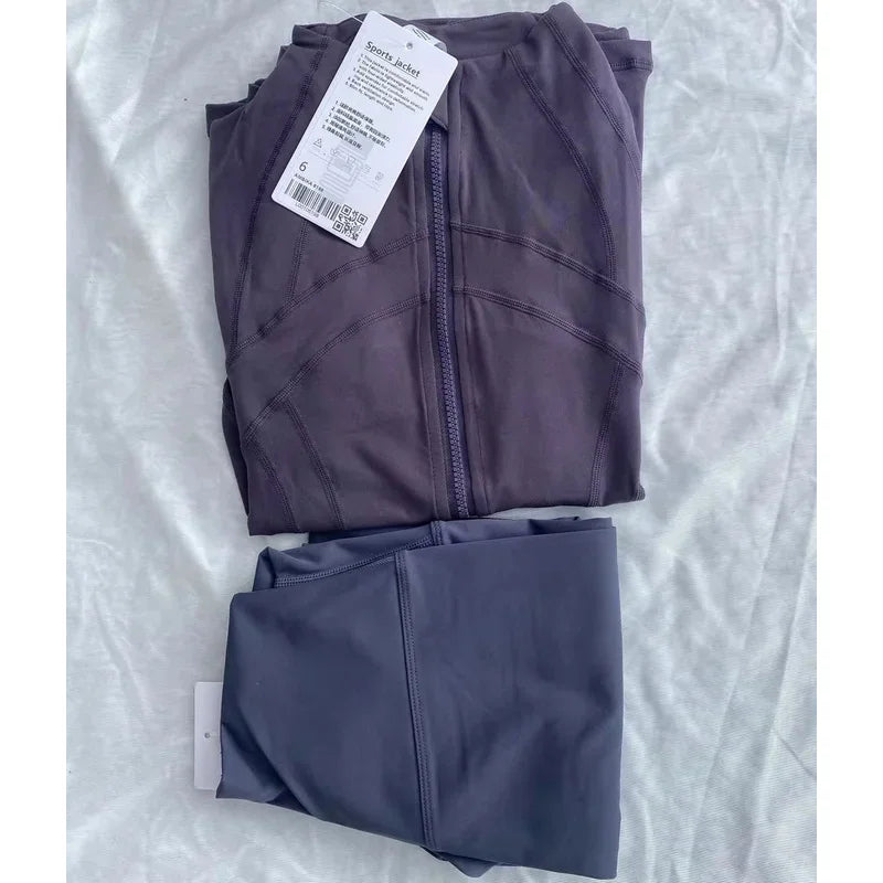 Designer 2-piece yoga suit set | Leggings and Coat Sets Merch Gone Viral