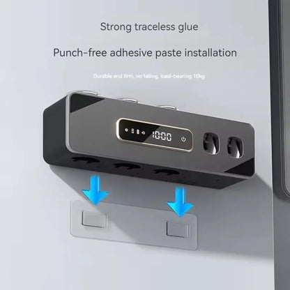 Smart UV Sanitizing Toothbrush Holder – Wall-Mounted Organizer with Automatic Toothpaste Dispenser, USB Charging, No-Drill Installation, Lithium Battery
