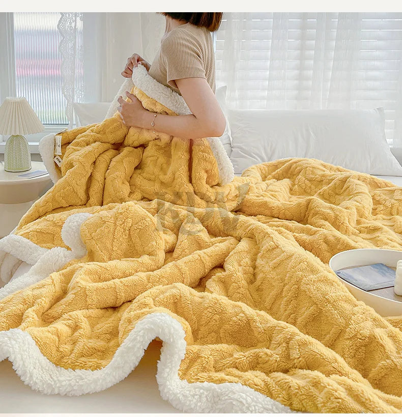 Ultra Blanket With Double Layer Milk Velvet And Lambswool Warmth