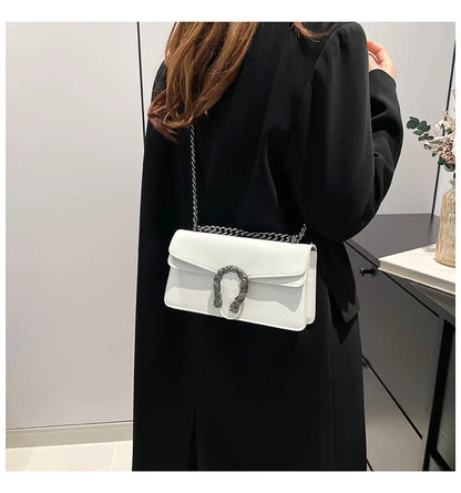 Square Crossbody Bag with Chain Strap for Women Durable Lightweight