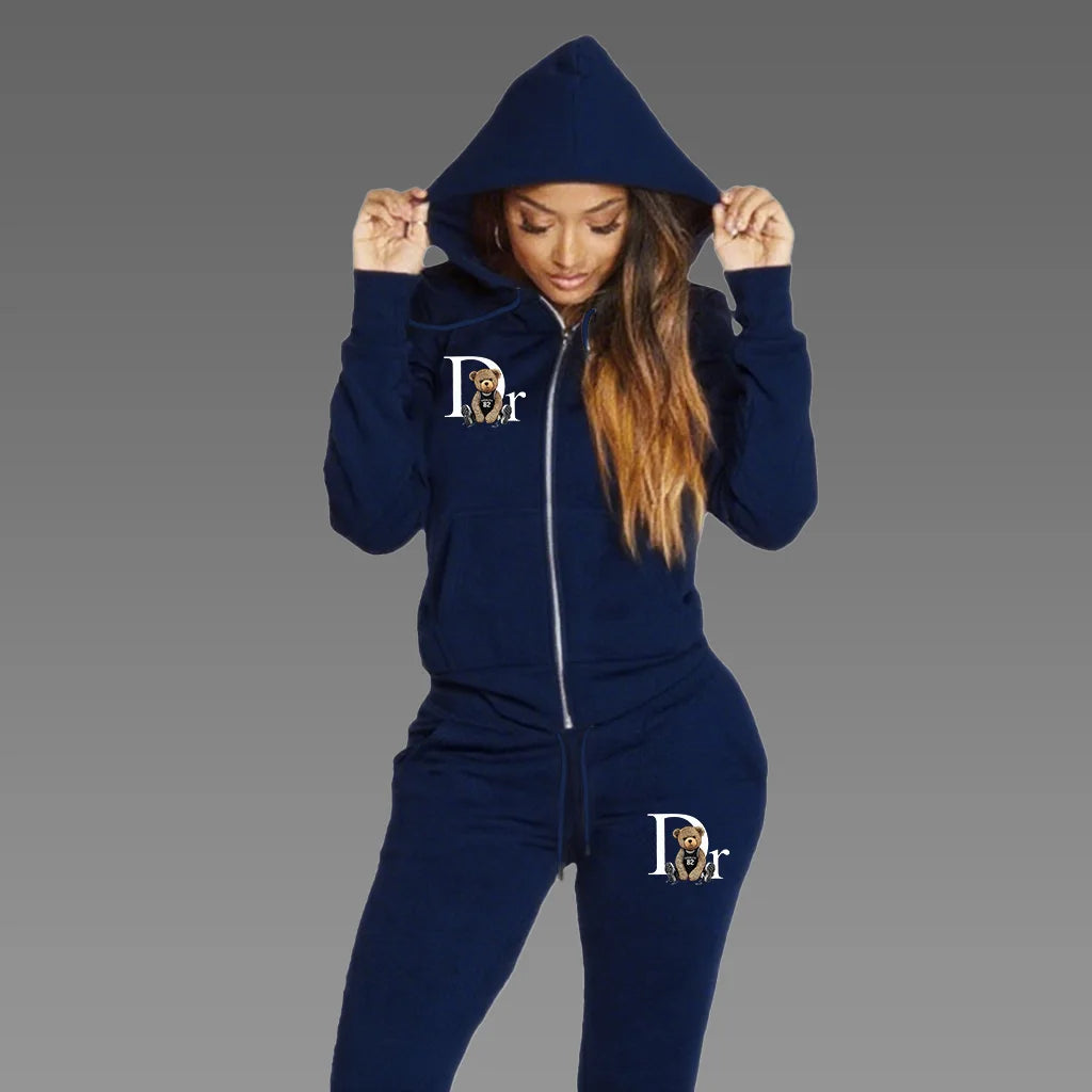 Soft Hoodie and Sweatpants Set with Fleece Interior Relaxed Fit Lounge