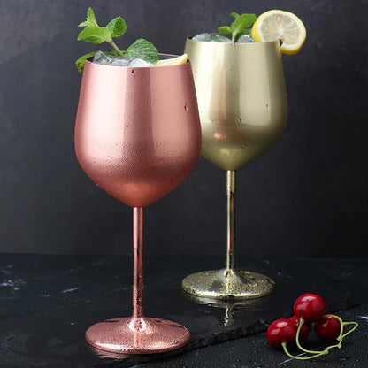 500ml Stainless Steel Wine Glass Goblet Sets Durable Metal Cup for Red Wine Champagne Bar Party Kitchen Goblets Drinking Utensils
