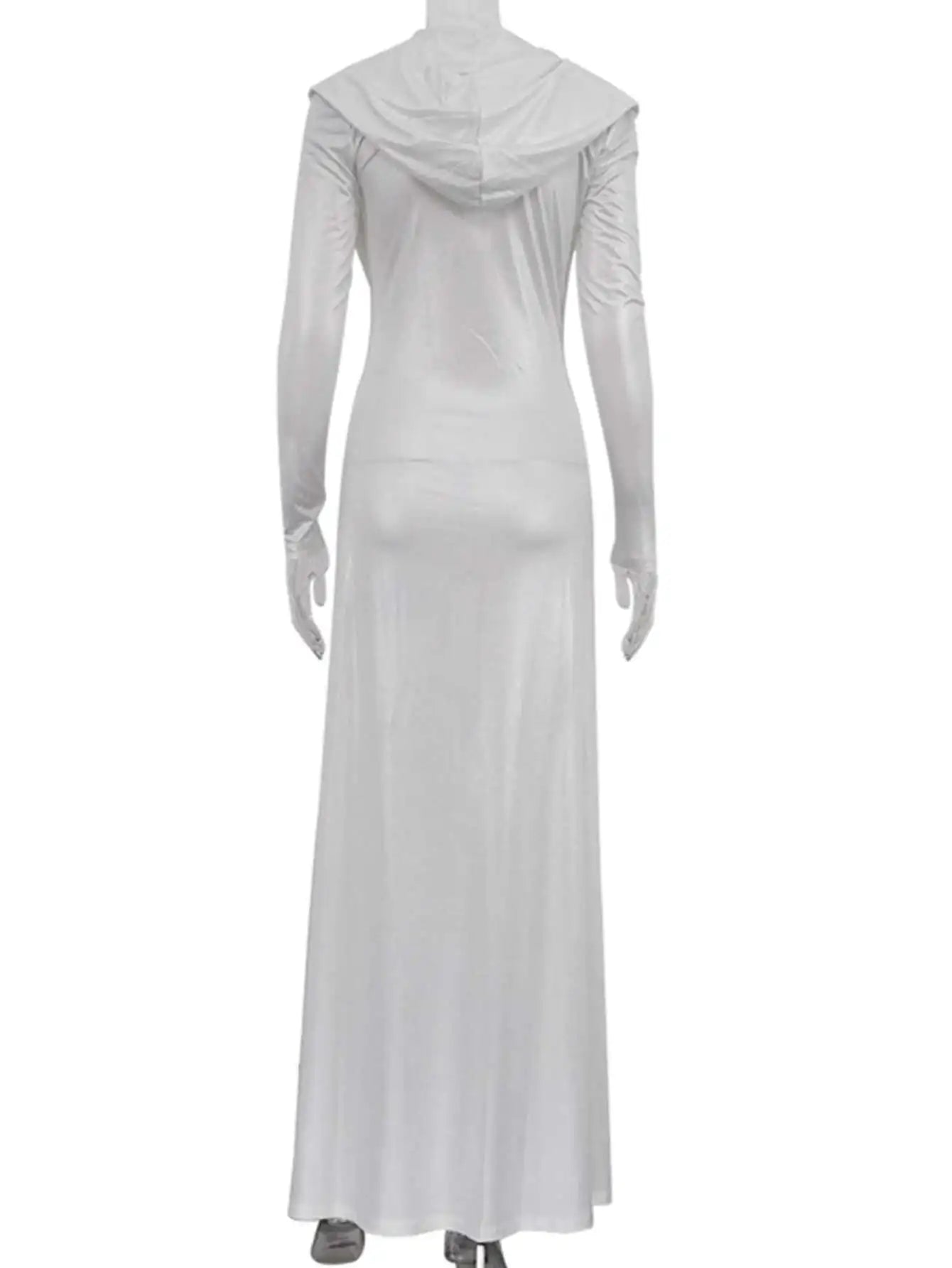 Classic Dress White Maxi Knit Silhouette for Sculpting Evening Wear