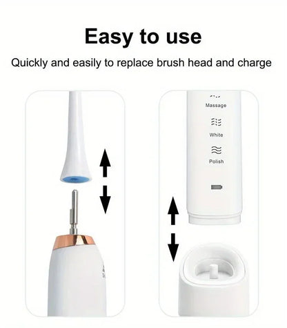 Electric Toothbrush Comes Brush Heads A Rechargeable Portable Electric Whitening Toothbrush with Holder and Travel Case