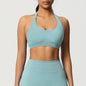 Women’s Seamless Halter Backless Push-Up Sports Bra Cotton-Poly For Gym Running