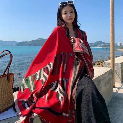 Women's printed beach sarong wrap scarf and sun cover