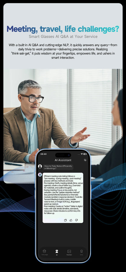Titanium Frame AI Smart Glasses With 13MP Camera And Real Translation