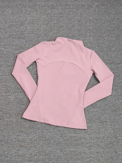 Luxe Yoga fitted Coat Women's Slimming Long Sleeve Fast Running Thin Pilates Fitness Suit Top Clothing