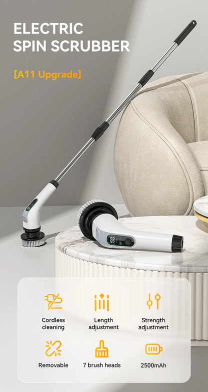 Cordless Electric Cleaning Brush 7-in-1 Bathroom Window Electric Spin Cleaner Kitchen Toilet  Automotive Household Rotate Clean