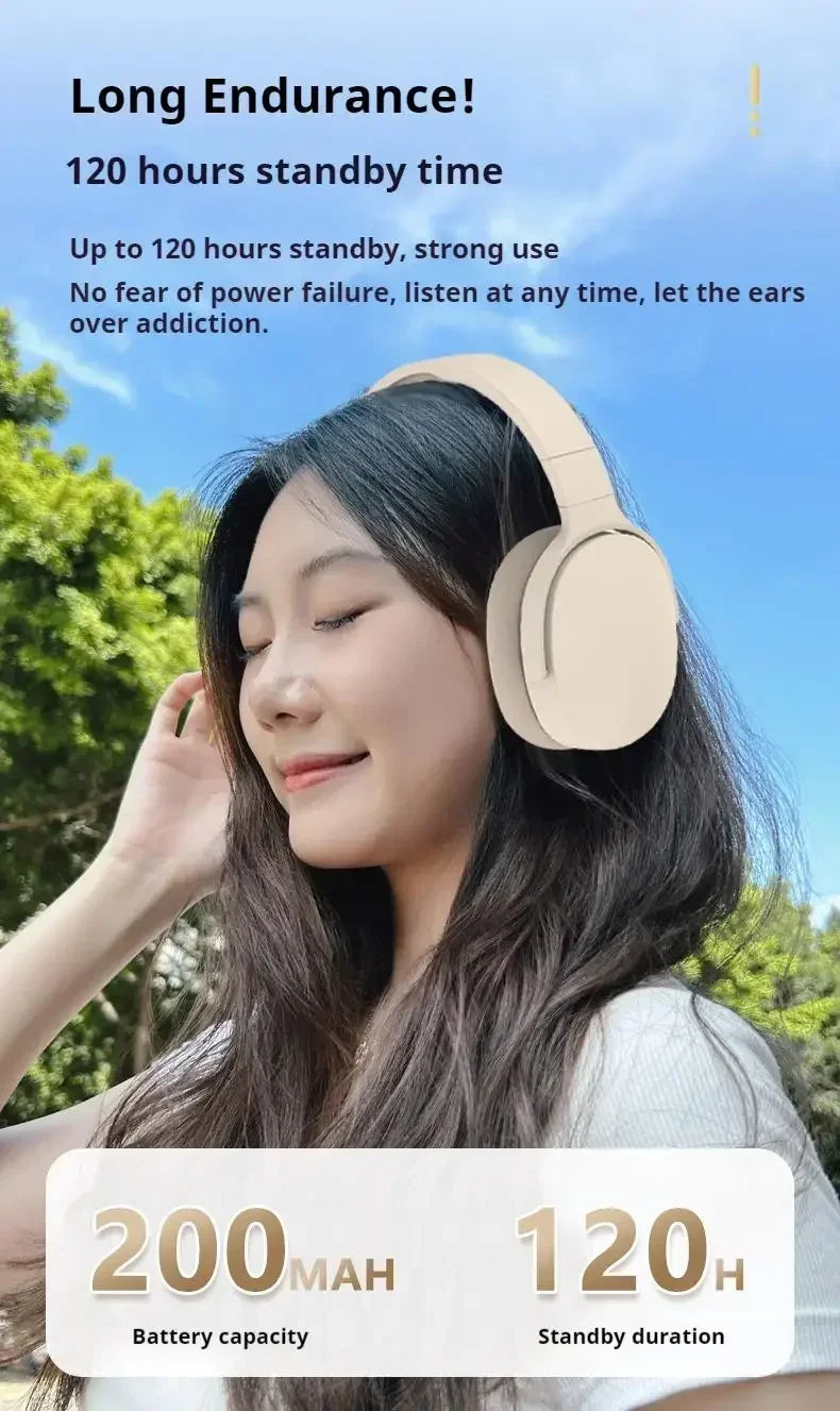 Wireless Over-Ear Headphones With ANC Bluetooth 5.3 HD Mic