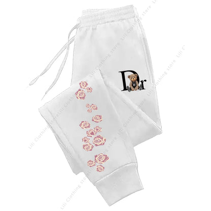 Soft Joggers with Bear Graphic Fleece-Lined for All Day Warmth