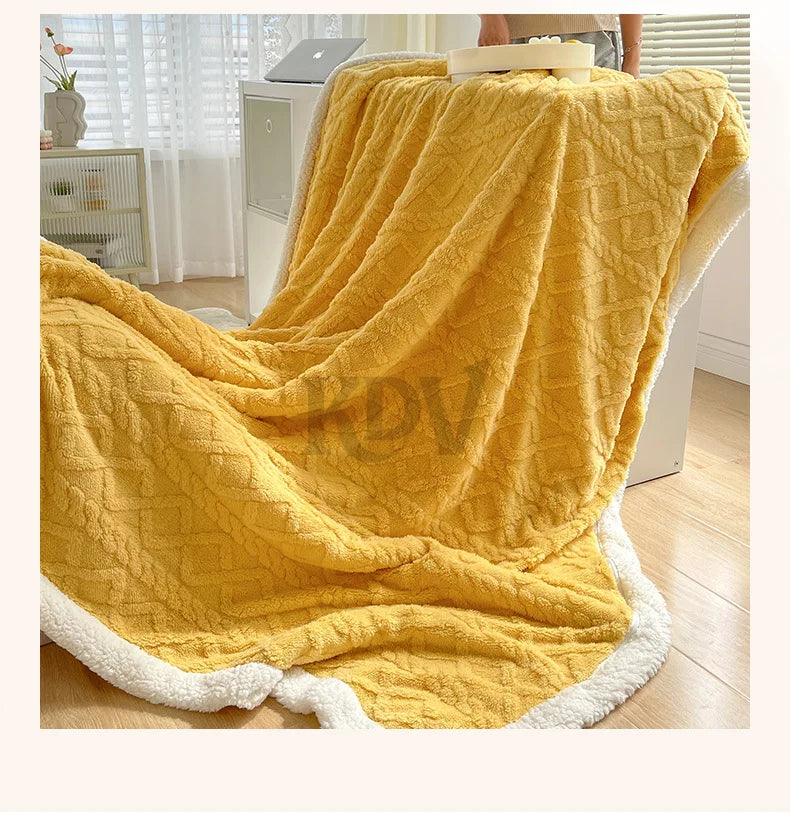 Ultra Blanket With Double Layer Milk Velvet And Lambswool Warmth
