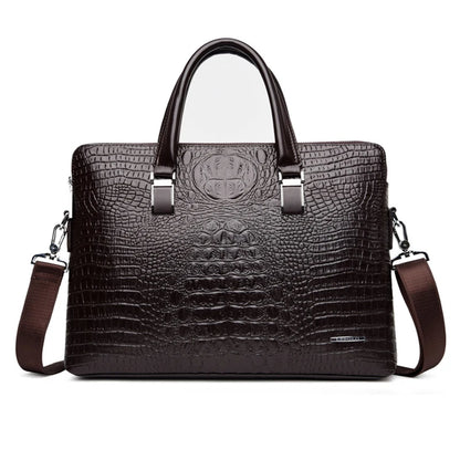 Alligator Briefcase Bag for Man PU Leather Crocodile Tote Handbag Laptop 14 Male Shoulder Business Messenger Crossbody Side Bag