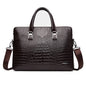 Alligator Briefcase Bag for Man PU Leather Crocodile Tote Handbag Laptop 14 Male Shoulder Business Messenger Crossbody Side Bag