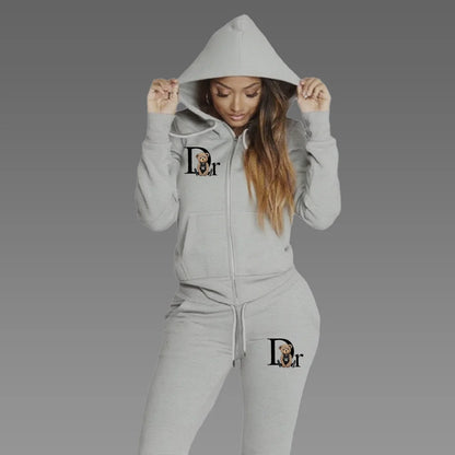 Soft Hoodie and Sweatpants Set with Fleece Interior Relaxed Fit Lounge