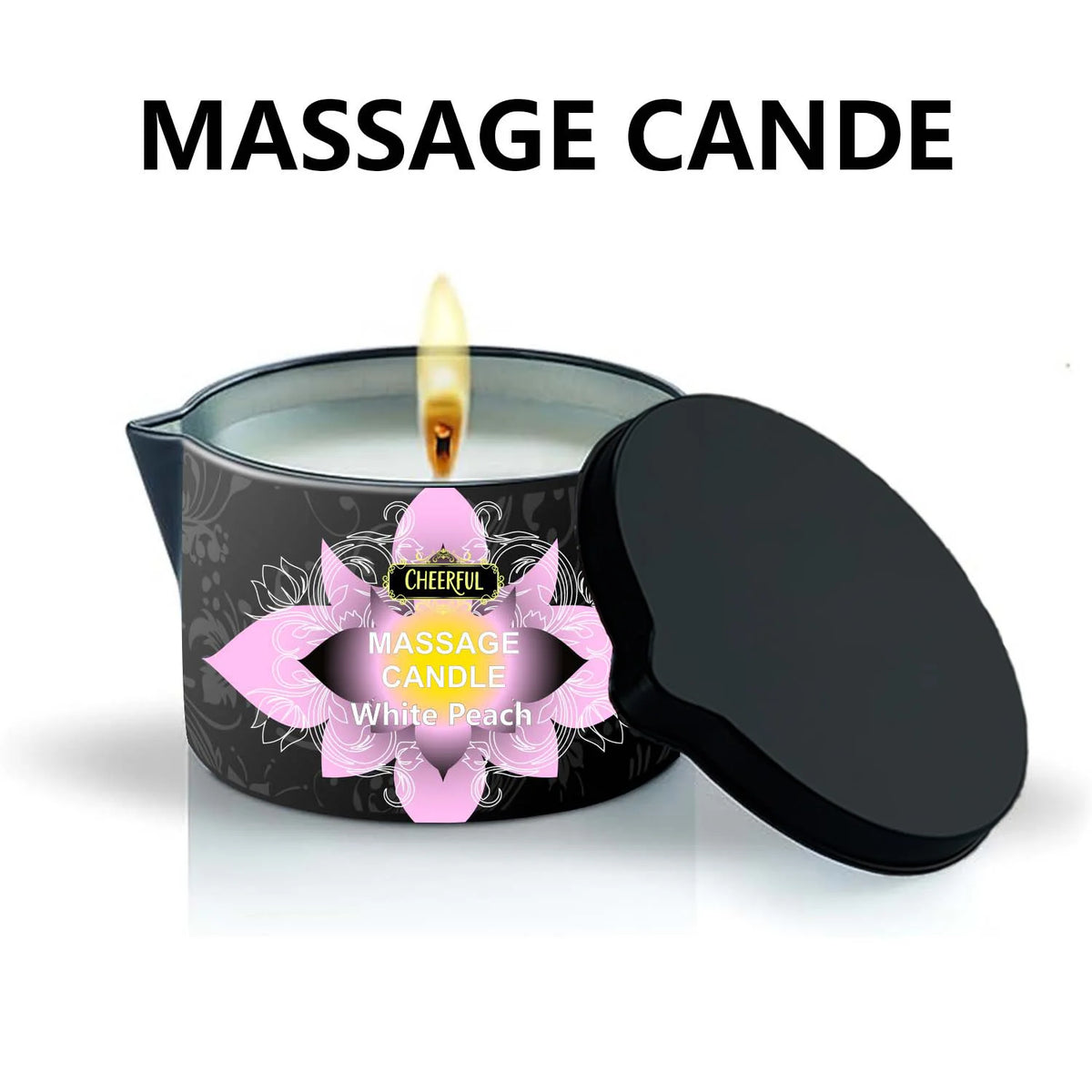 Scented massage oil candle for an evening ritual