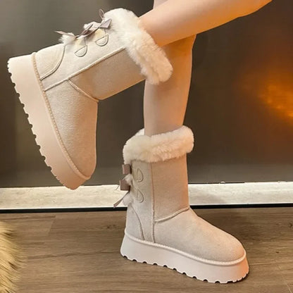 Weatherproof Slip-On Snow Boots for Women with Mid Calf Comfort